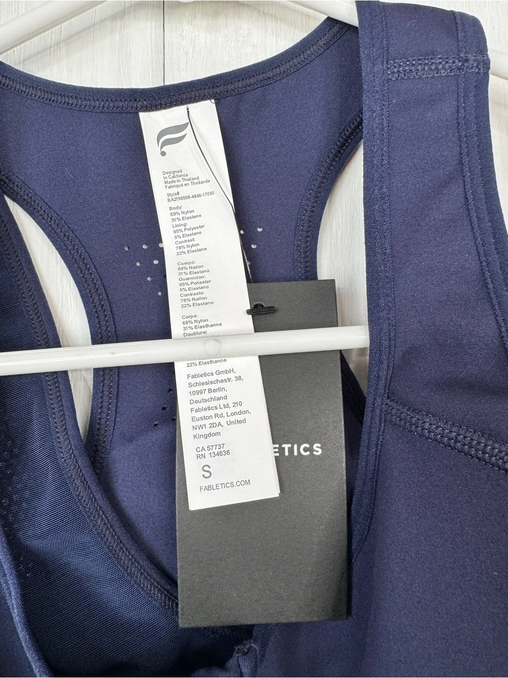 Fabletics Navy Front-Zip Sports Bra - Blue
